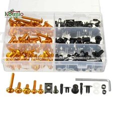 223PCS Universal CNC Alloy Motorcycle Fairing Complete Bolts Kit Screws Orange 