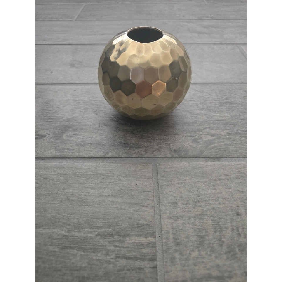 Messing Geometrische Sechseck Runde Vase Tischdeko Vintage Home