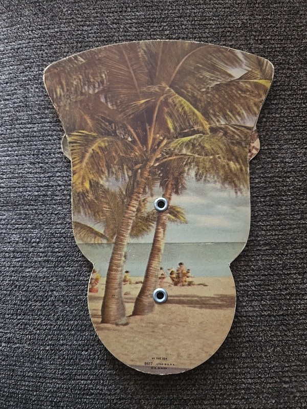 Three Panel Fold Out Cardboard Hand Fan Advertising Line Farm Insurance