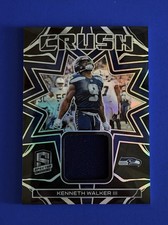 2023 Spectra Kenneth Walker Crush Silver Prizm Jersey Patch Card #CRU-KWA; #d/99