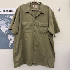 Dickies Shirt Mens 2XL Beige Tan Short Sleeve Button Up Work