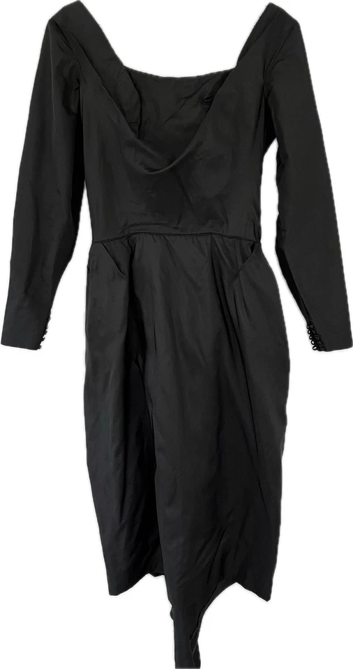 Винтажный потолок Chapman 1950-х черный шелк рыбий хвост коктейльное платье новом большой размер - Изображение 4 из 4