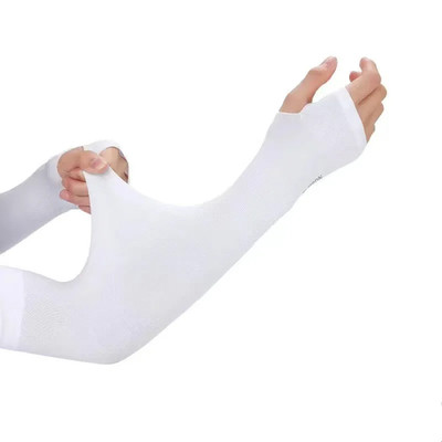 Summer Ice Silk Arm Sleeves Riding Sports Sunscreen Arm Cuff Sleeve Fishnet Fing