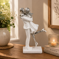 Formano Skulptur Paar Stehend 25Cm Aus Kunststein Weisser Silber- 765277