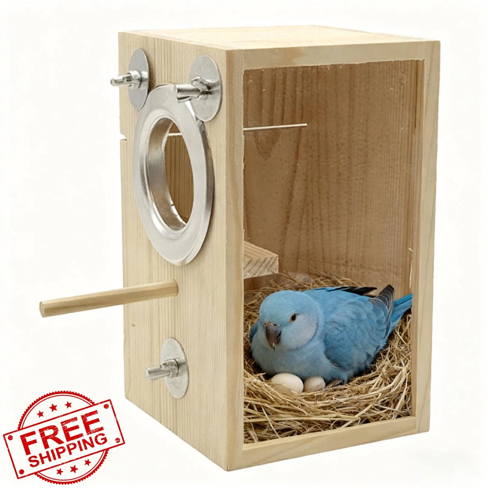 Parakeet Nesting Box Bird Breeding Box S Vertical Wood
