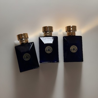 Lot Of 3 Versace Dylan Blue Men Eau De Toilette Mini Splash 0.17 Fl Oz, As Pict.