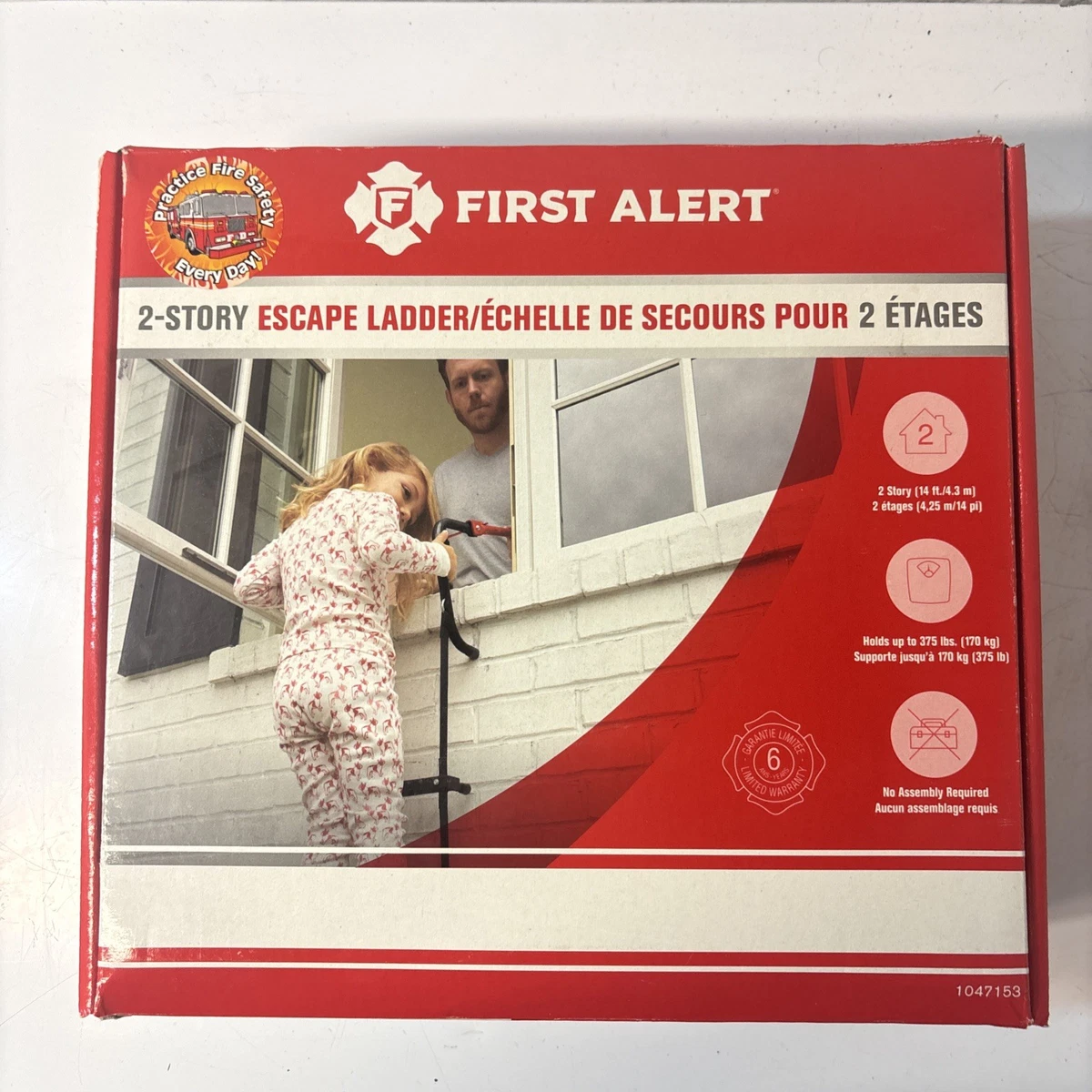 First Alert 2-Story Fire Escape Ladder 14 Feet Steel Anti-Slip | eBay display picture 1