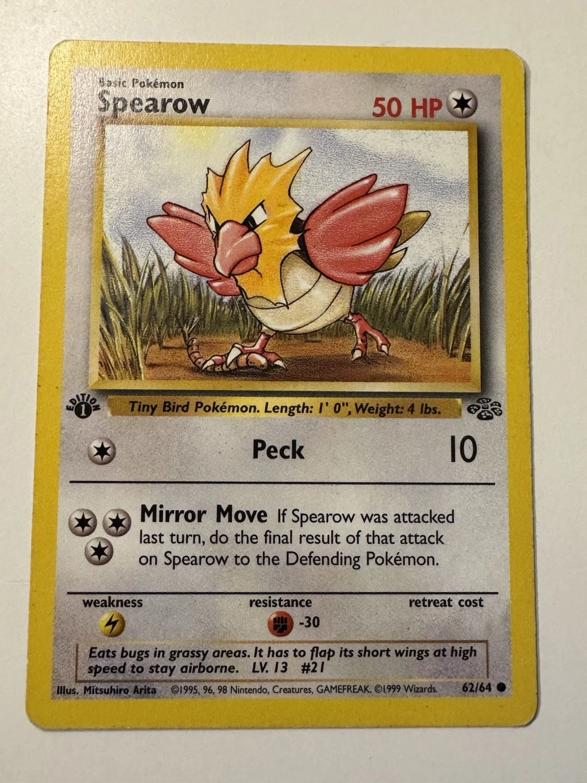 Spearow (1st Edition) - 62/65 - Pokémon Jungle -NM