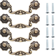 Drop Drawer Pulls, Antique Bronze, 3" Mounting Hole, 4 Pack Drop Bail Cabinet