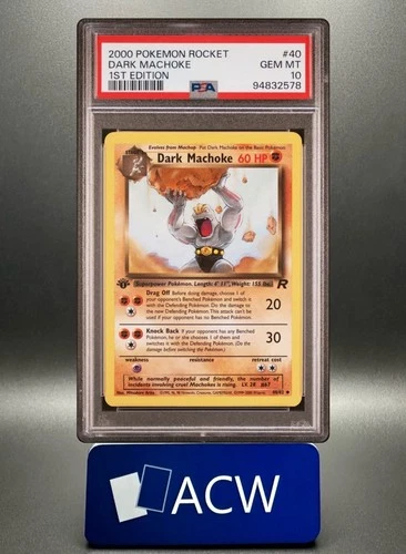 Dark Machoke - 2000 Team Rocket #40 🔥 1st Edition PSA 10 🔥 GEM Vintage Pokemon