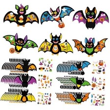 48 Pack Halloween Craft Kits for Kids Make Your Own Bat Craft Kit