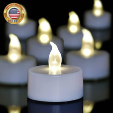 LED Tea Lights - 12 Pack Flameless Battery Operated Candles, 200 Hours Flickeri