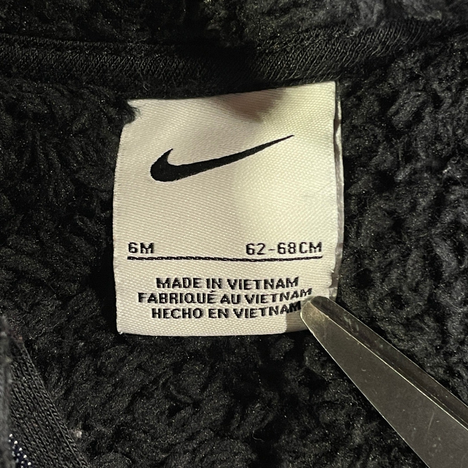 SACAI X NIKE Nike Tuta Pagliaccetto Bambino 6M Nero Sherpa Pile Cappuccio Completo Invernale