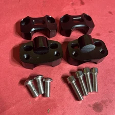 Black HandleBar Fat Bar Mount Clamps Risers Adaptor Dirt Pit Dike