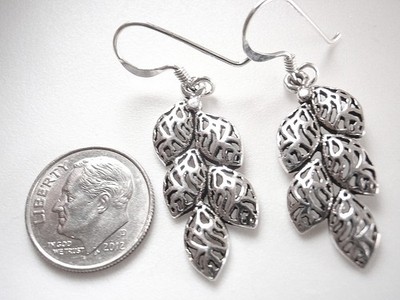 Blätter auf einem Ast Ohrhänger 925 Sterling Silber