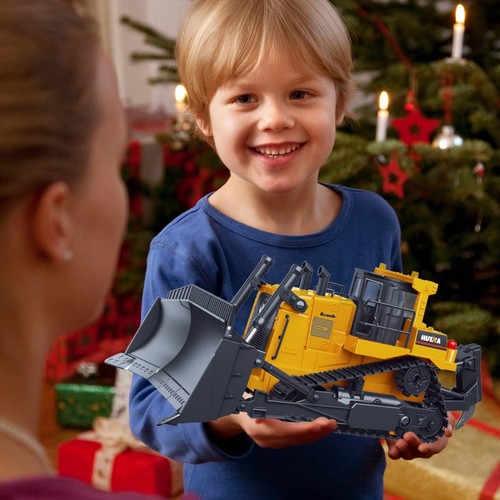 Telecomando Bulldozer RC 1/16 Veicolo Da Costruzione Completamente Funzionale 24ghz 9 Canali Apripista Caricatore Frontale Giocattolo Con Luce E Suono Per Bambini Di Eta 6 7