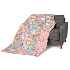 Hello-Kitty Rainbow Pink Twin Quilted Blanket 60 x 90 inches