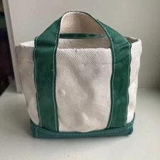 Mini LL Bean Inspired Tote Canvas Bag Desk Caddy Planter Ceramic 5”