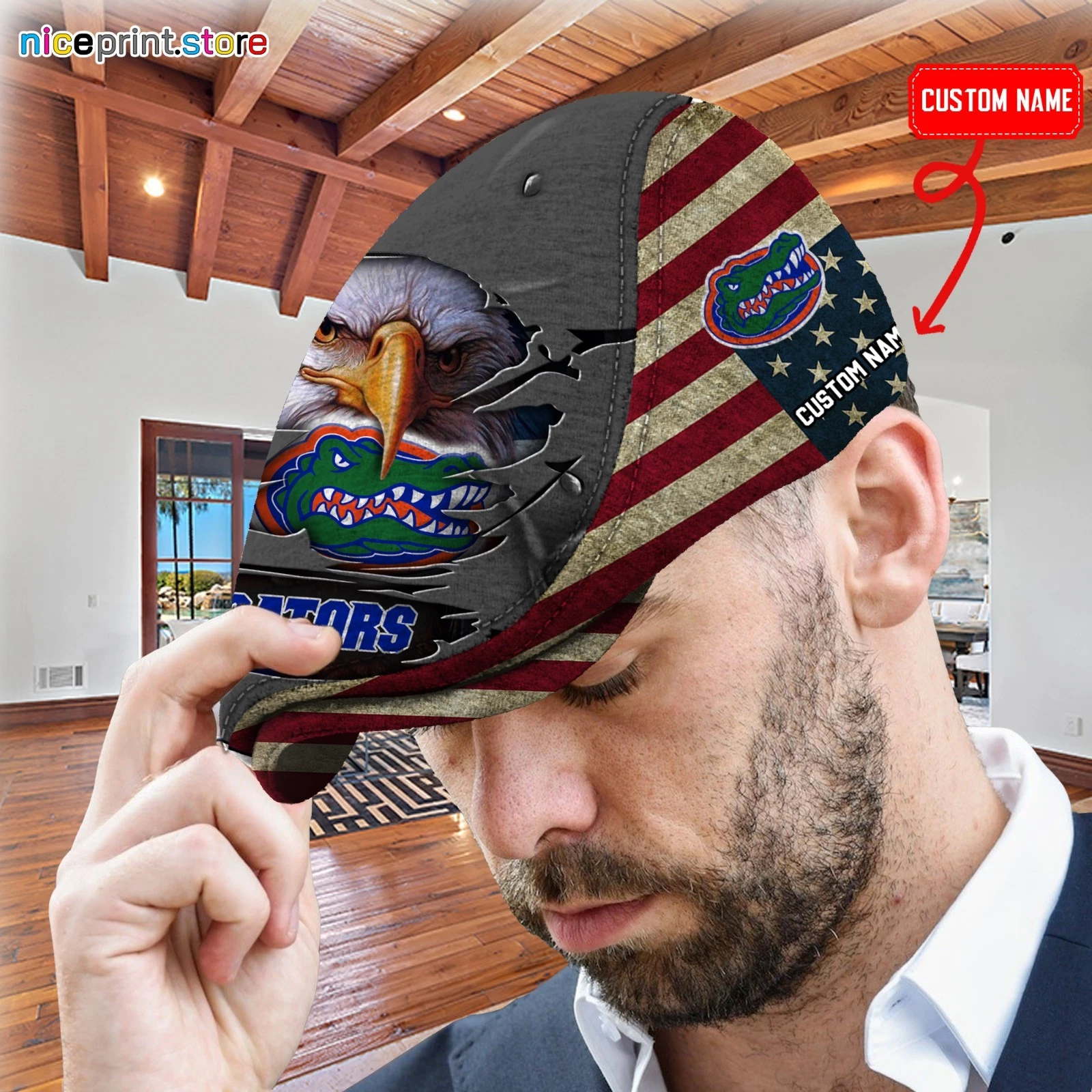 Florida Team Gators Jeff Cap Driver Cap Golf Cap Flat Cap for Men