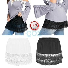 M-5XL Mini Skirt Shirt Extender Fashion Adjustable Layering Fake Top Lower Sweep