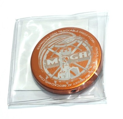 Geocaching Coin Trackable Souvenir MOGA 2013 Dragon Knight Orange Geocoin S111