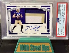 2020 Panini National Treasures Collegiate Materials Blue Jacob Eason PSA 10 /49
