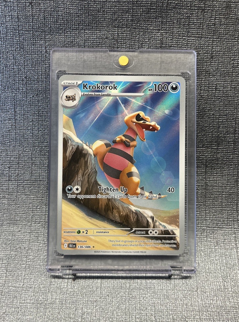 Pokemon TCG- Krokorok- 136/086- Illustration Rare- SV: Black Bolt