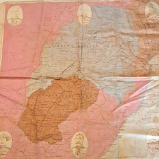 Antique 1899-1902 Boar war map. Sold to raise money for the Soldiers. On cotton.