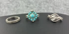 Lot Of 3 Vintage Style Silver Rings