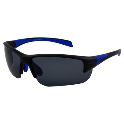 BluWater Samson 3 Polarized Sunglasses for Men Black w/ Polarized Smoke Lens