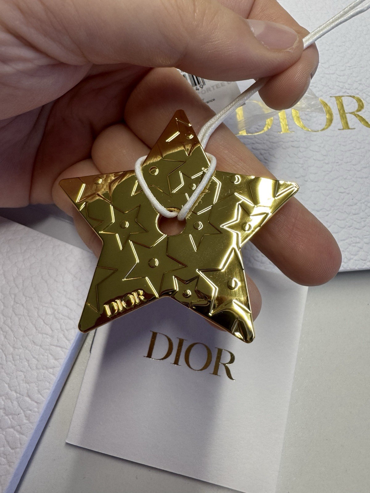 Dior Golden Star Ornament Décoration de Noël Élégante pour Sapin Fête