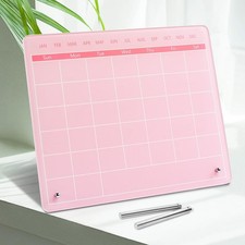 Pink Acrylic Calendar Dry Erase Board Desk Stand Planner 16x12 Inch Office