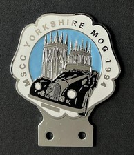 MORGAN SPORTS CAR CLUB YORKSHIRE MOG 1994 VINTAGE ENAMEL GRILLE CAR BADGE EMBLEM