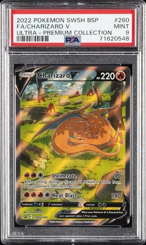 2022 POKEMON SWSH BLACK STAR PROMO #260 FULL ART/CHARIZARD V PSA 9