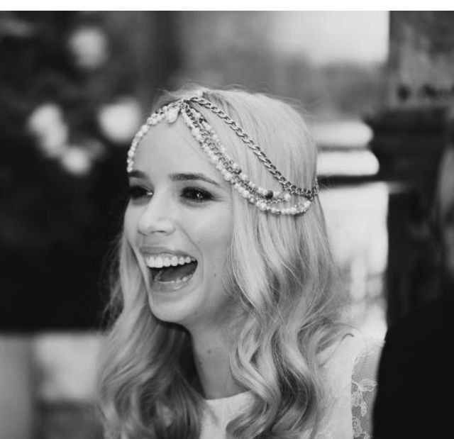 Bridal Hair Goddess Vintage Jeweled Headpiece Forehead Hobo  display picture 3