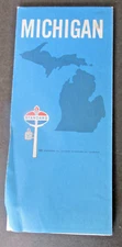 VTG 1970 Michigan Road Map 18x27" Standard American Oil Company Ad