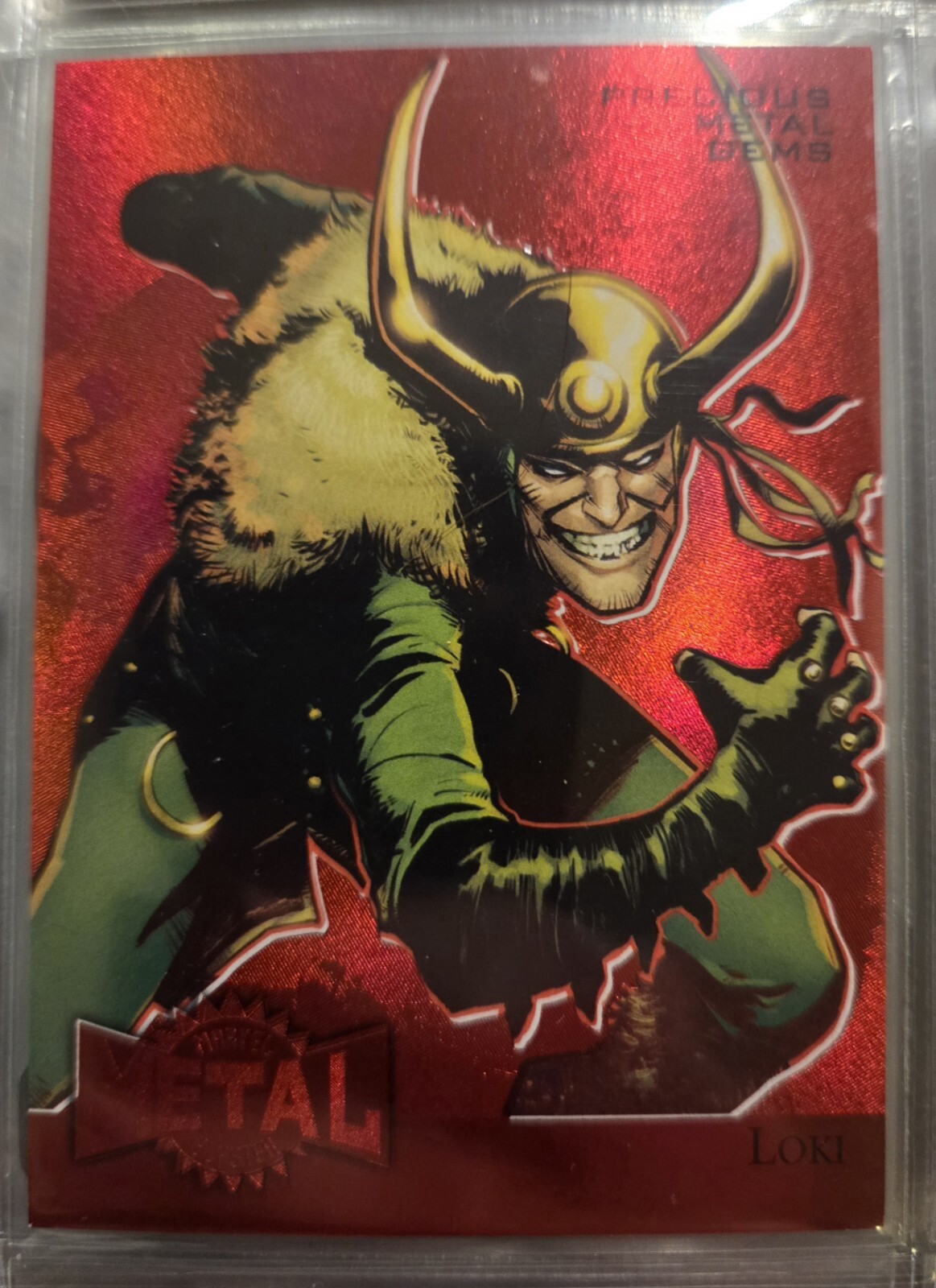 2015 Marvel Fleer Retro Card PMG Red Precious Metal Gems #21 Loki 64/100