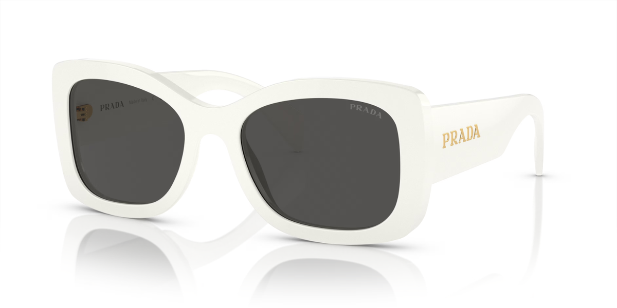 Prada Womens Sunglasses PRA08S 1425S0 Talc White Frame W