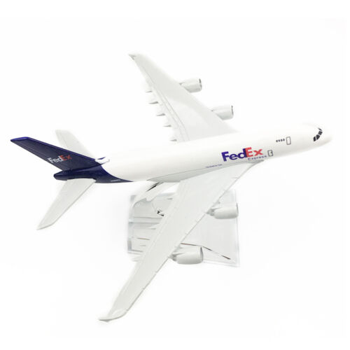 1/400 For Fedex A380 Airplane Model Diecast Transportation Plane Collection 16cm - Afbeelding 1 van 4