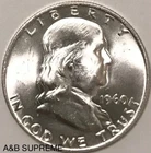1960 Franklin Half Dollar From OBW Roll Estate Hoard Ch-Gem Bu Unc. 90% Silver