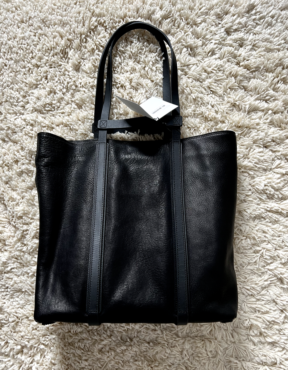 Mismo- Mens RAISE Leather Tote Bag-BLACK- One Size UK