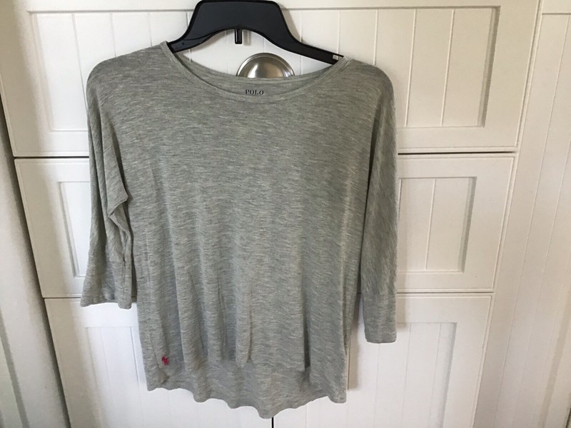 Polo Ralph Lauren Girl’s Gray 3/4 Length Sleeve Top Size L