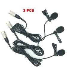 3 pcs Black Lavalier Lapel Condenser Microphone for Audio Technica Wireless