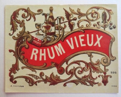ANCIENNE ÉTIQUETTE DE Rhum Vieux-Imprimeur Plouviez & Cie-Old label EUR