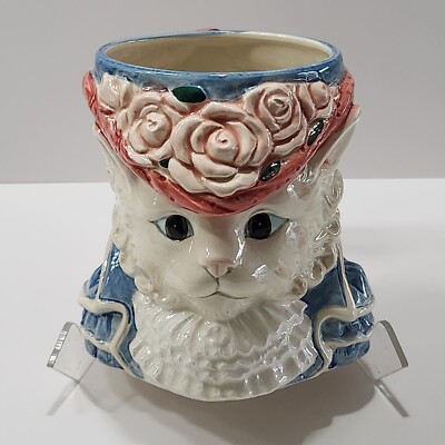 Fitz and Floyd ''Kittens of Knightsbridge'' Toby Mug Cheshire Cat 1988