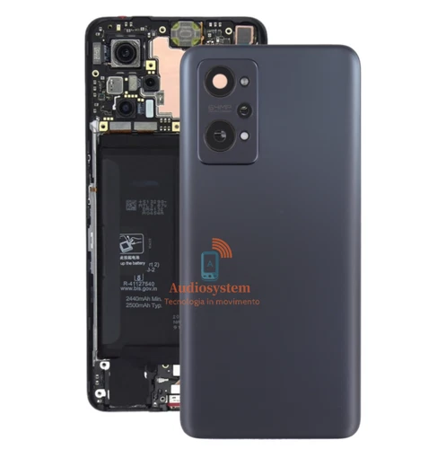 COVER BACK SCOCCA POSTERIORE per REALME GT NEO 2 RMX3370 +VETRO FOTOCAMERA NERO