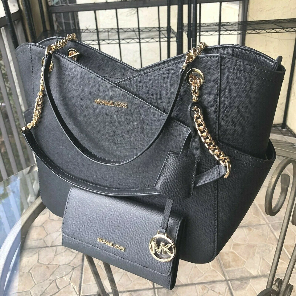 Borsa a tracolla Michael Kors in pelle o PVC borsetta borsetta + portafoglio id trifold - Immagine 3 di 4