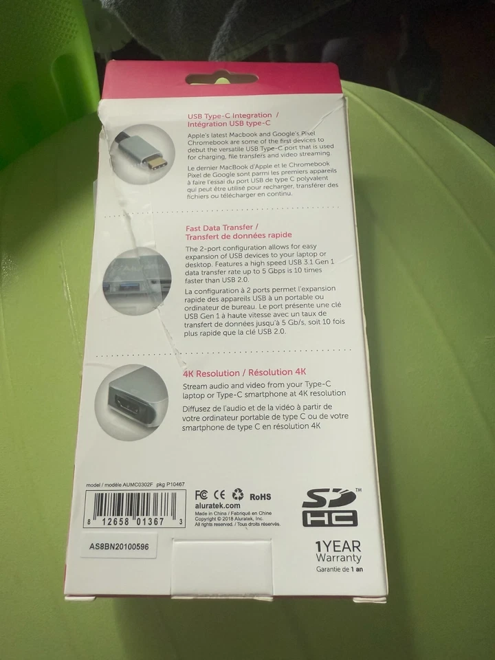 Aluratek USB Type-C Multimedia Hub & Card Reader - Image 3 of 3