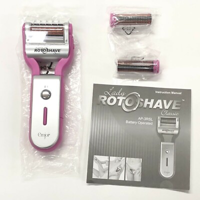 Emjoi Lady ROTOSHAVE Classic Battery Operated Shaver Razor with 3 Blades New