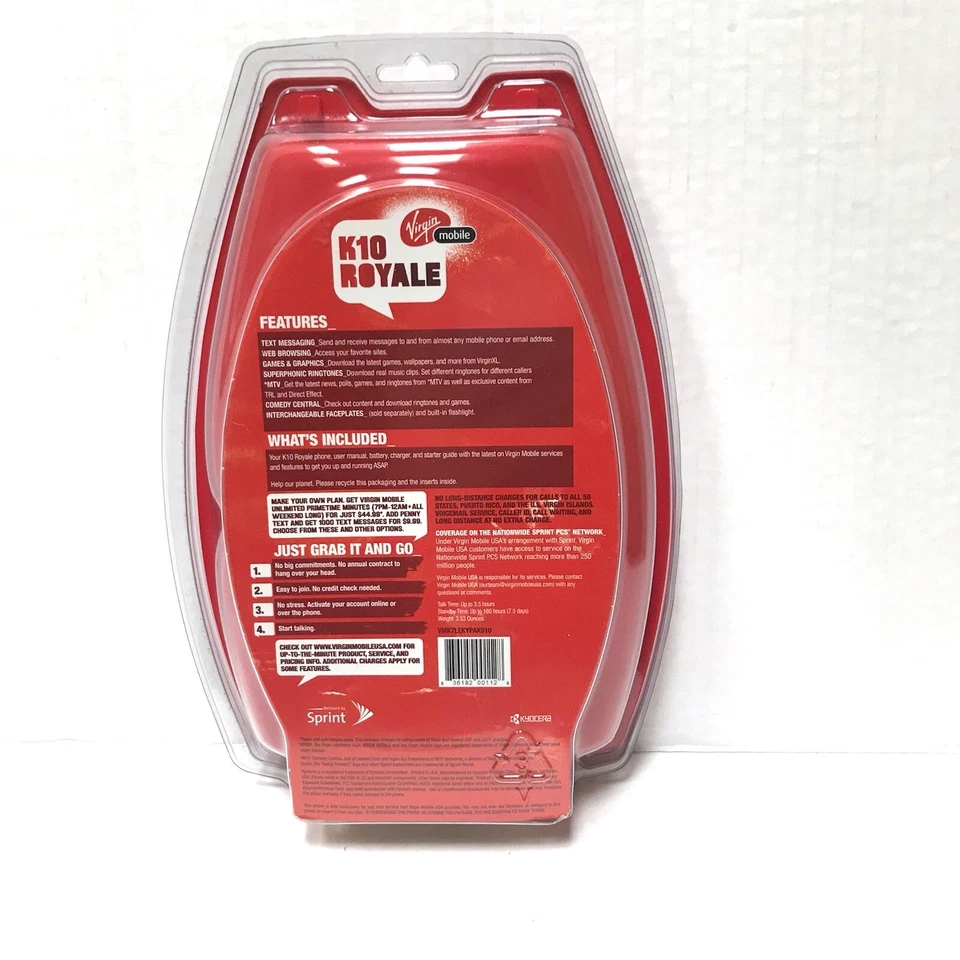 NEW - Kyocera Virgin Mobile K10 Royale Cell Phone - FACTORY SEALED ‘04 - Image 2 of 4